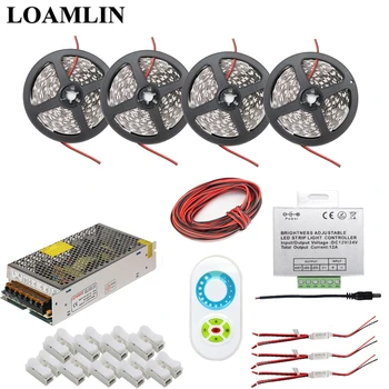 

5~20M Led Strip 5050SMD White/Warm White/Red/Blue Flexible Light,Brightness Adjustable Led Strip Controller Power Adapter Kit