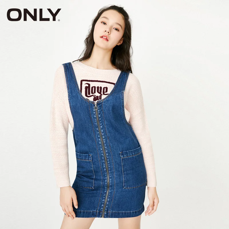 

ONLY 2019 New Summer Women Dress Denim Dress Sleeveless Big Pocket Back strap Dress | 117342536