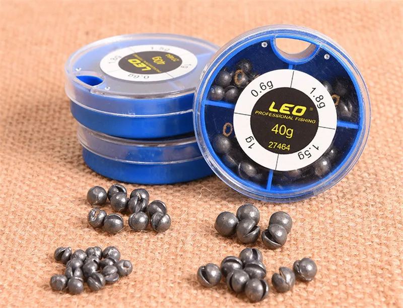 LEO 4 Sizes Mini Round Fishing Lead Weights Set Split Lead Fishing Sinkers Weight Fishing Accessories 0.6g 1g 1.5g 1 (1)