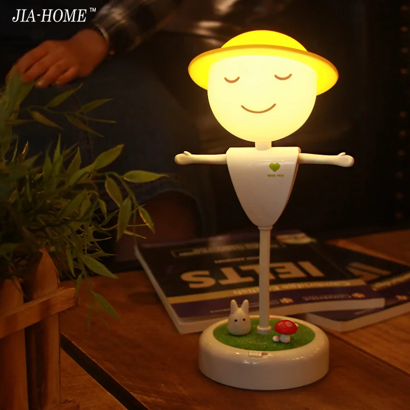 

Scarecrow Rechargeable led night light creative cute table lamp plug the bedroom bedside dream USB light for baby feeding