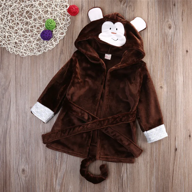 Банные халаты в виде милых животных для маленьких детей халаты с капюшонами для мальчиков и девочек - Цвет: Monkey