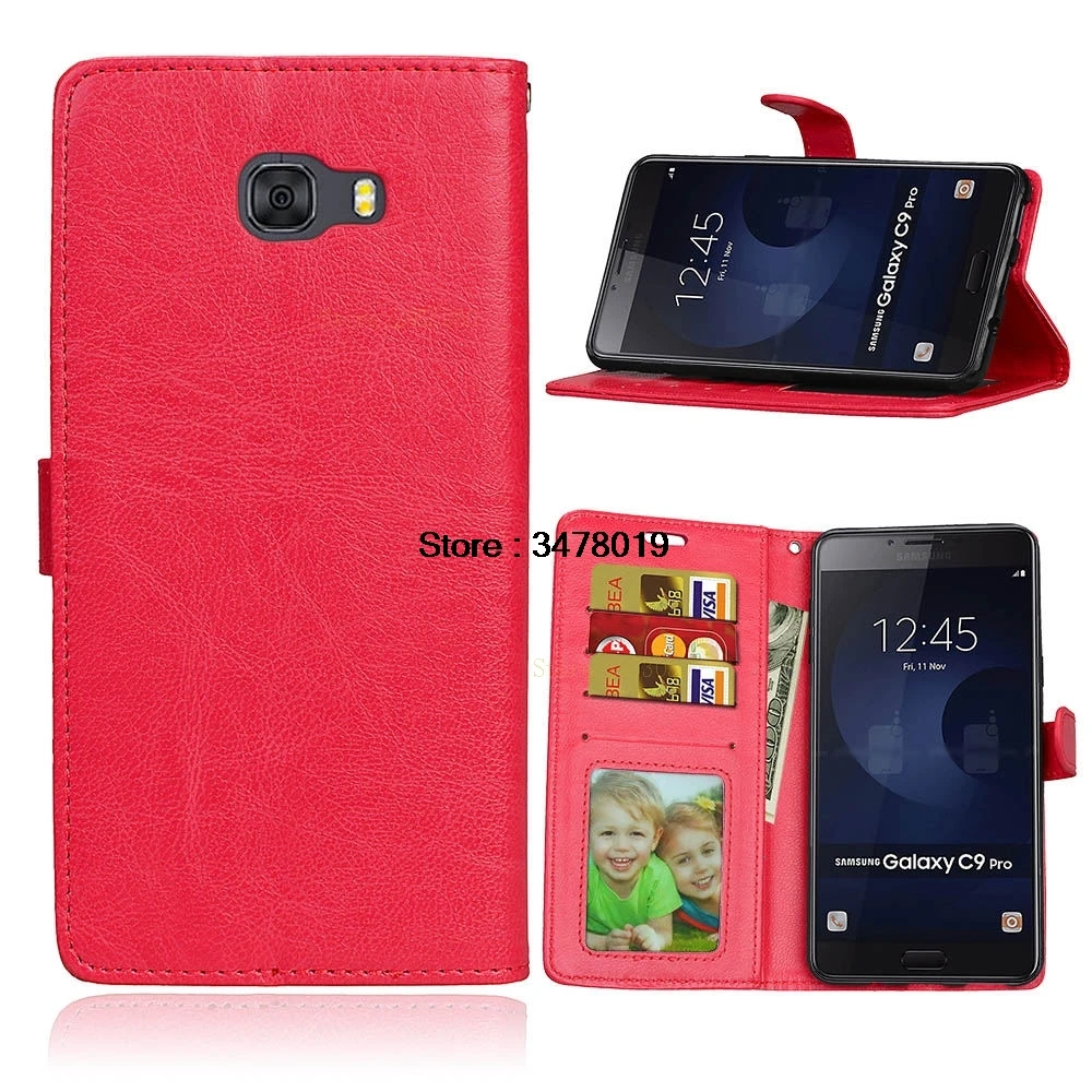 Luxury Flip Phone Cases for Samsung Galaxy C9 Pro C9000 C900F/DS SM C9000 SM C900F/DS SM C900Y