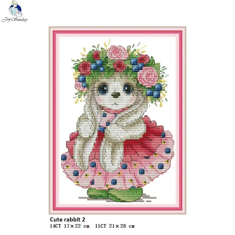 

Cute Rabbit Painting Aida Canvas Chinese DIY Cross Stitch kits 14CT 11CT Cotton Fabric Embroidery Home Decor Factory Wholesale
