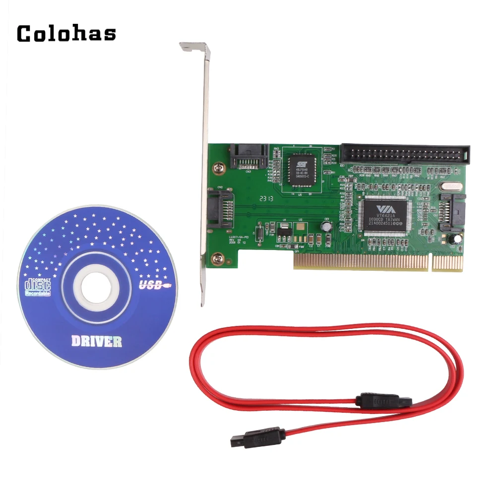 3 puertos SATA + IDE serie HDD ATA tarjeta PCI añadir en adaptador de expansión de tarjeta para ordenador de escritorio