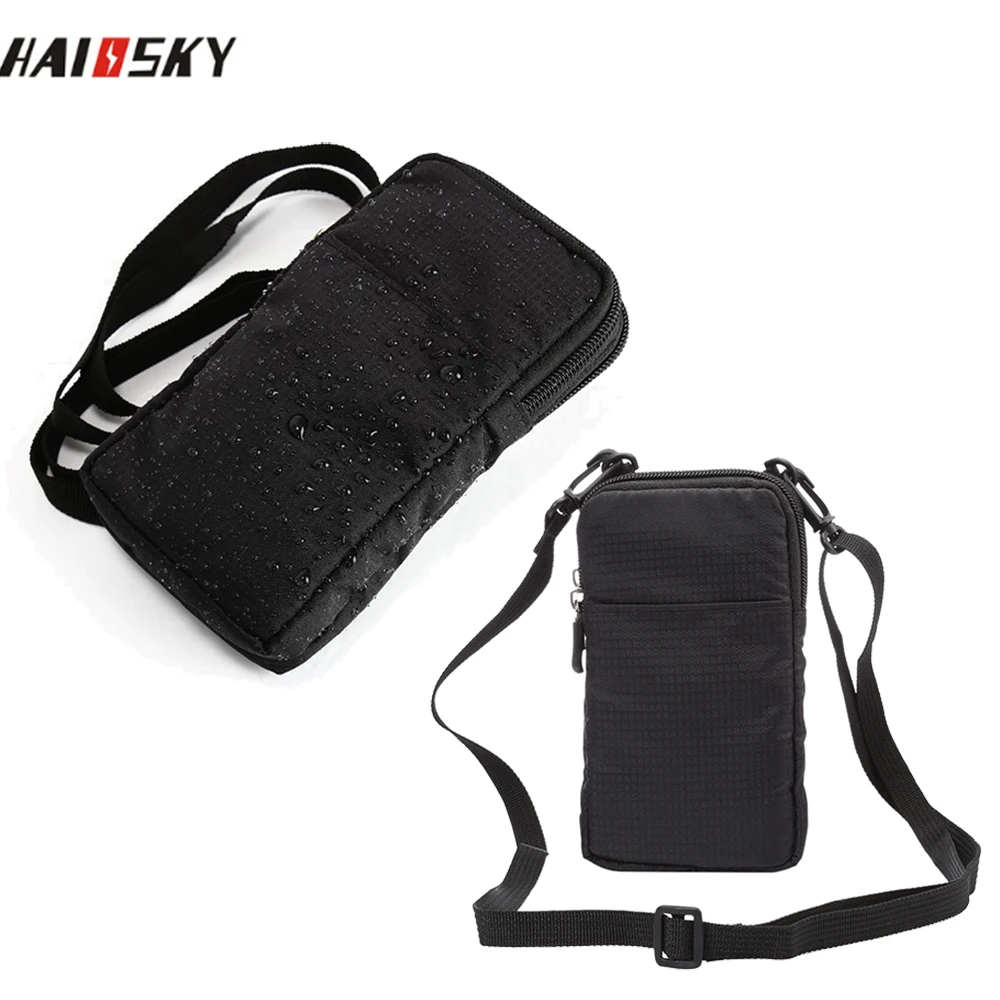 

HAISSKY Smartphone Waterproof Case Zipper Hook Loop Belt Outdoor Sports Mobile Phone Pouch Holster Cover Shoulder Bag Phone Case