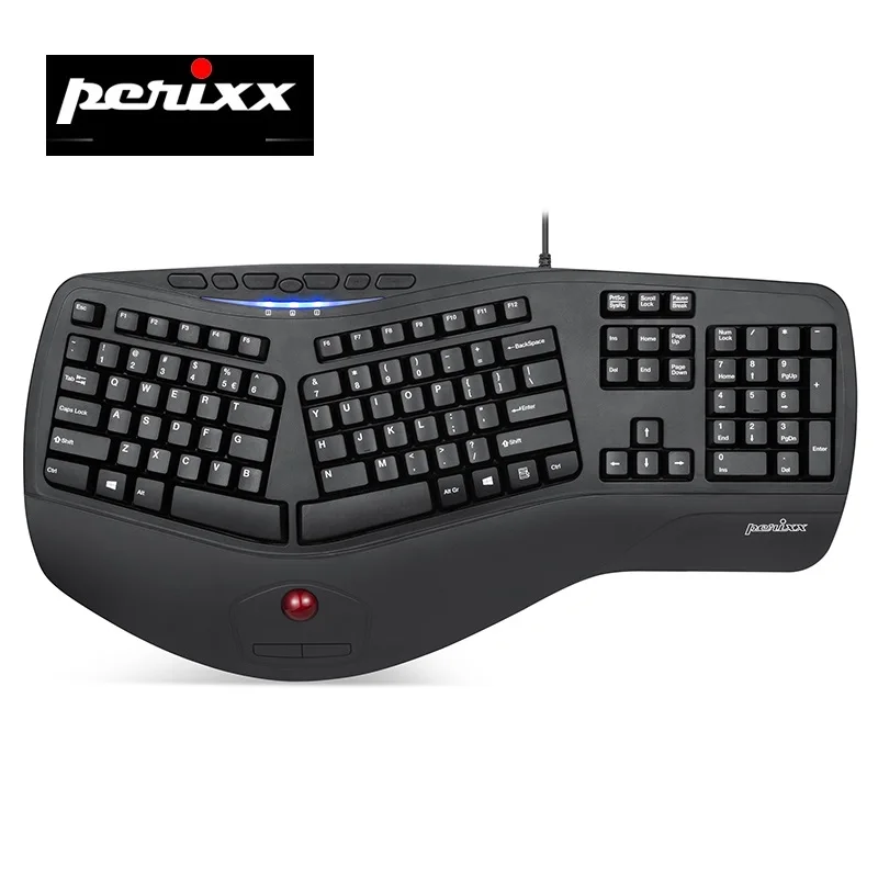 Новое поступление Perixx PERIBOARD 506II эргономичная клавиатура с трекбол эргономичный