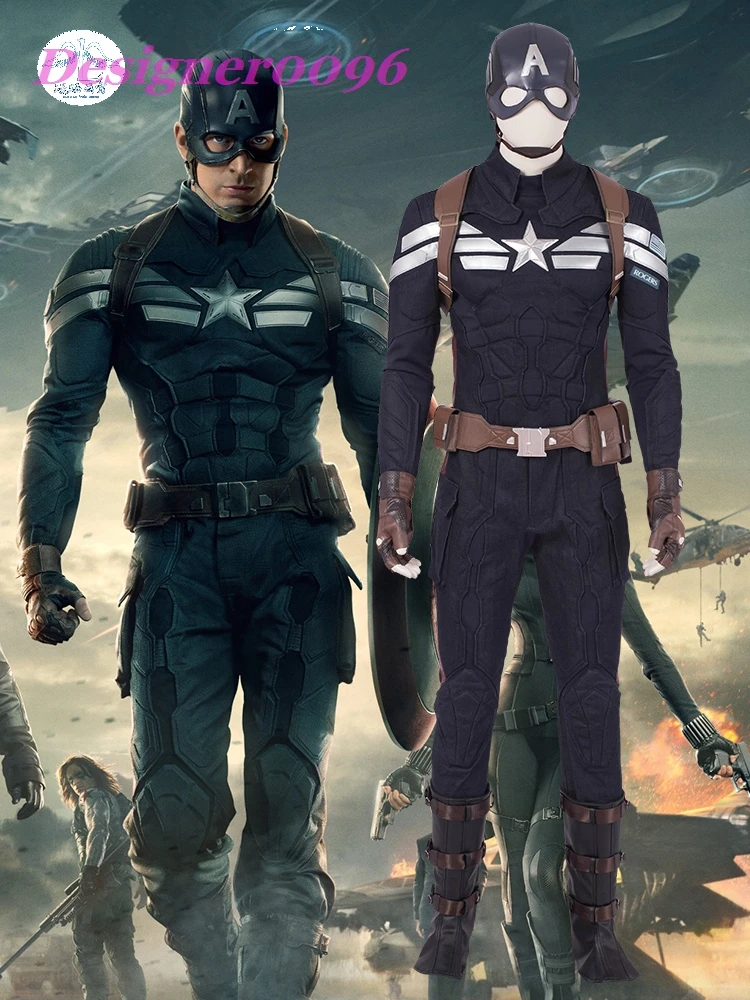 

Avengers Endgame Steve Rogers Costume Cosplay Captain America 2 Superhero Suit Clothing Adult Halloween Carnival Costume Men