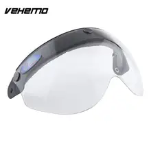 Vehemo Chiaro Pilot-Casco del Motociclo di Stile 3-Snap Faccia lente Visiera Parasole Ingranaggi di Protezione