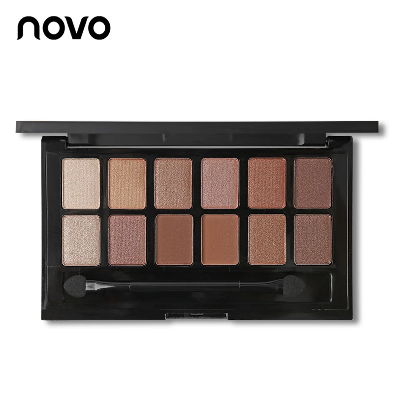 Novo Eye Shadow Eyes Makeup 12 Color Matte and Shimmer Eyeshadow Palette Earth Color Nude Cosmetics Novo Eye Shadow Eyes Makeup 12 Color Matte and Shimmer Eyeshadow Palette Earth Color Nude Cosmetics