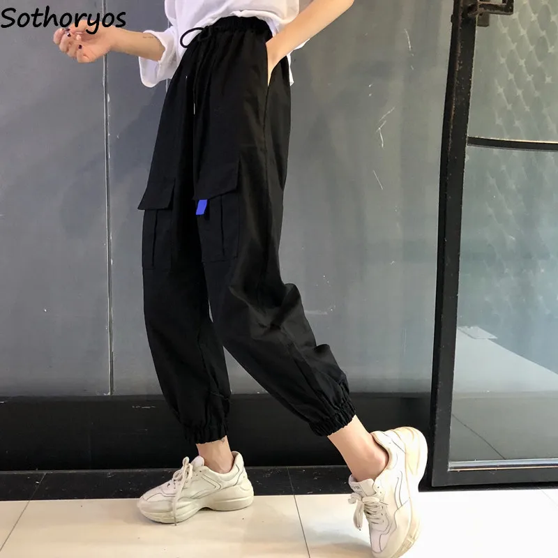 

Pants Women Solid Simple Pockets Leisure All-match Harem Pant Womens Ulzzang Trendy Trousers Studetns Harajuku Daily BF Retro