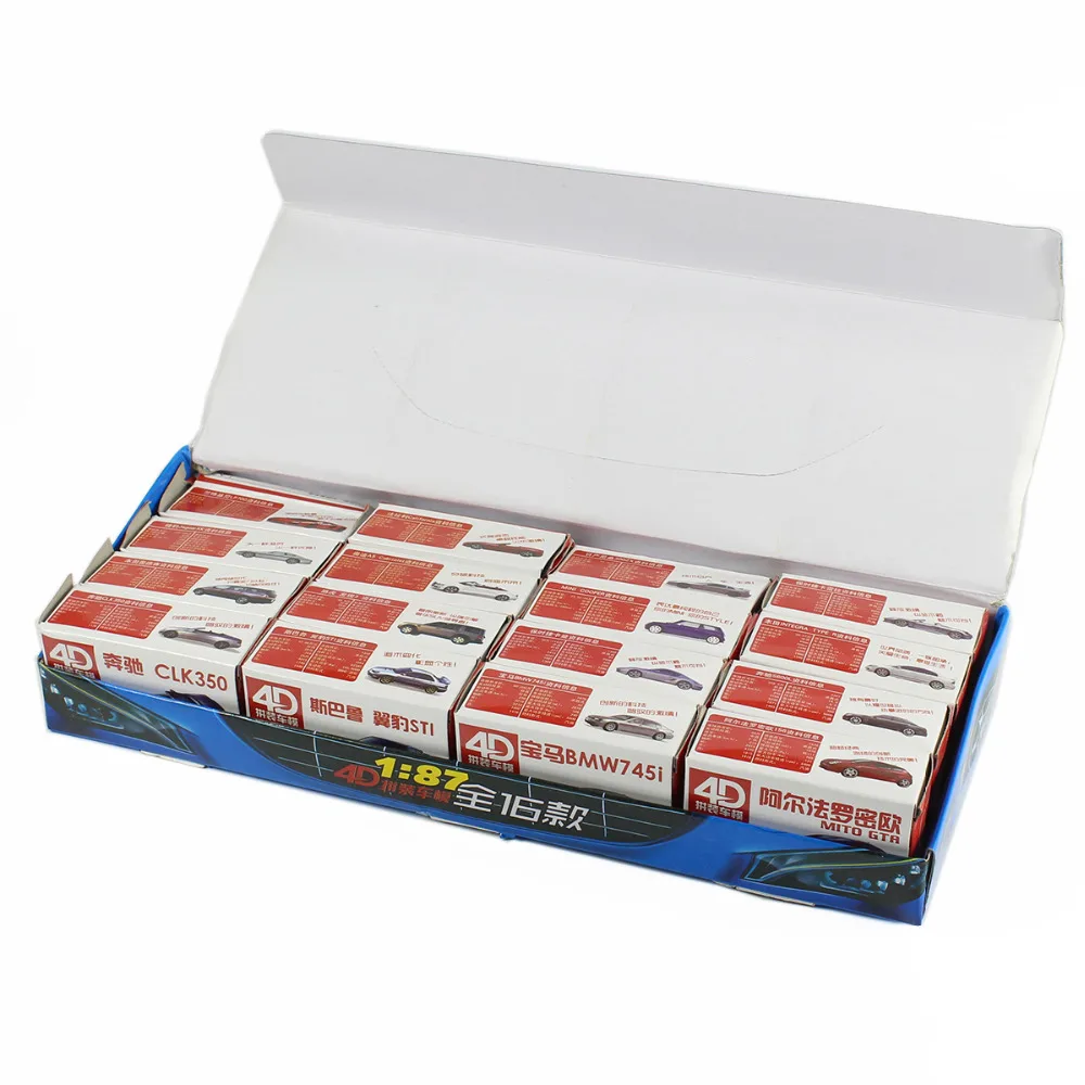 Цена 16 шт. 4D модель автомобиля набор игрушек хо масштаб 1 87 дисплей Nissan Benz детские игрушки