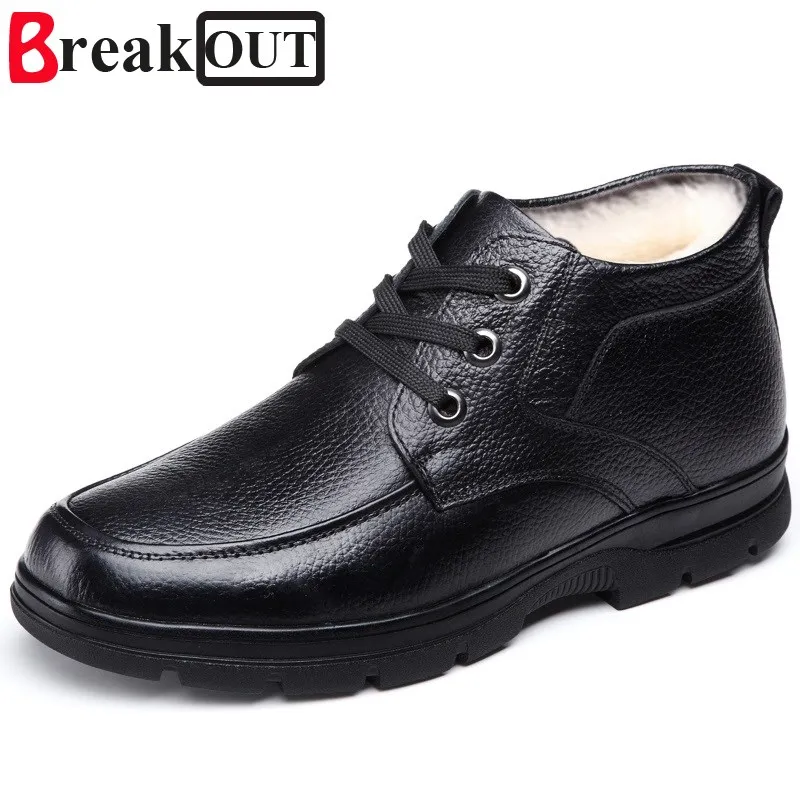 

Break Out New Men Boots Winter Boots Snow Boots Warm Plush Fashion Lace Up Men Shoes Size 38-44