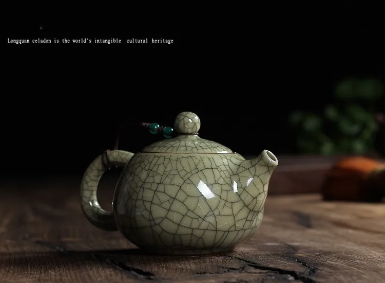 Чайный набор хрустящая глазурь Ge Kiln Longquan Celadon Zisha керамика искусство Тай Тхи китайский чайный горшок фарфор Исин глина антикварный чайный горшок