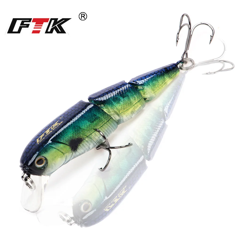 

FTK Fishing Lure 70mm 10g Sinking Wobblers 3 Segments Multi Jointed Swimbait Pike Lure Hard Baits