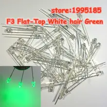 1000 шт./3 мм Нефритового зеленого цвета, прозрачный с плоским верхом F3 светодиоды белые пары доставляются компанией Green супер яркий свет, визуально удлиняющие ноги