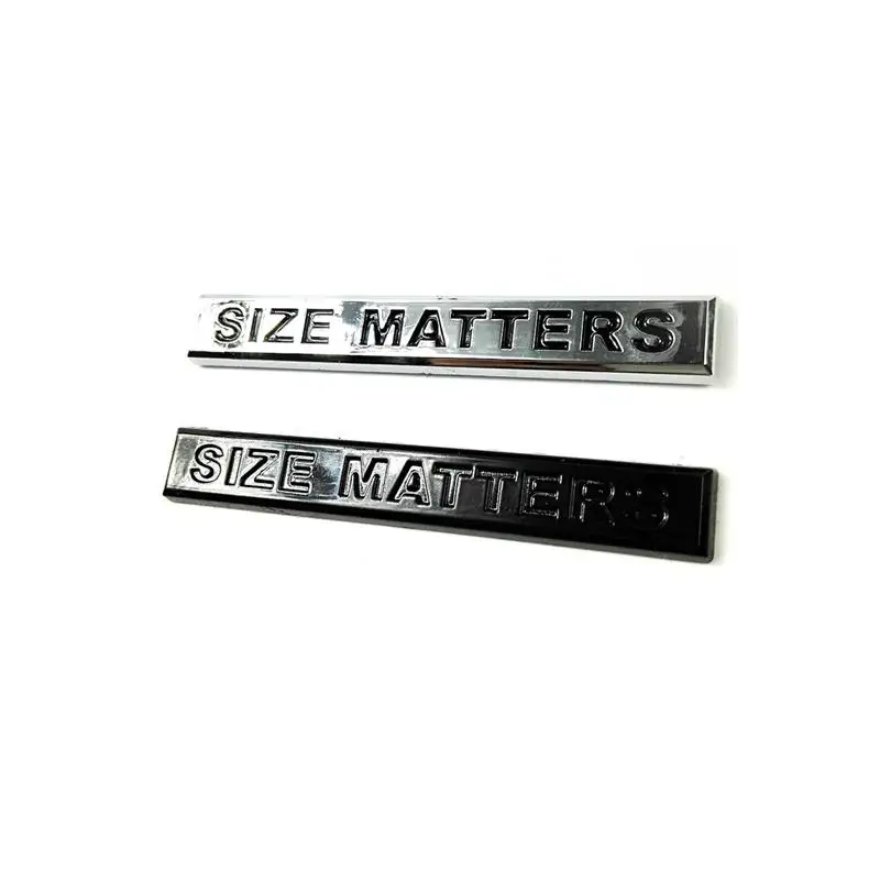 

ABS Plastic 3D Small SIZE MATTERS Car Stickers Emblems Badges
