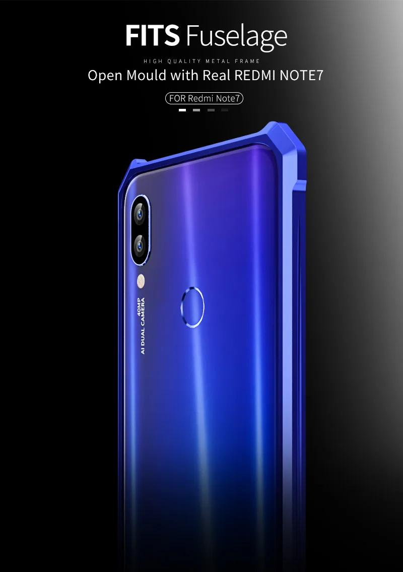 Роскошный металлический бампер для Red mi Note7 чехол, боковая задняя крышка из закаленного стекла для Xiao mi red mi Note 7 Чехол, алюминиевая рамка