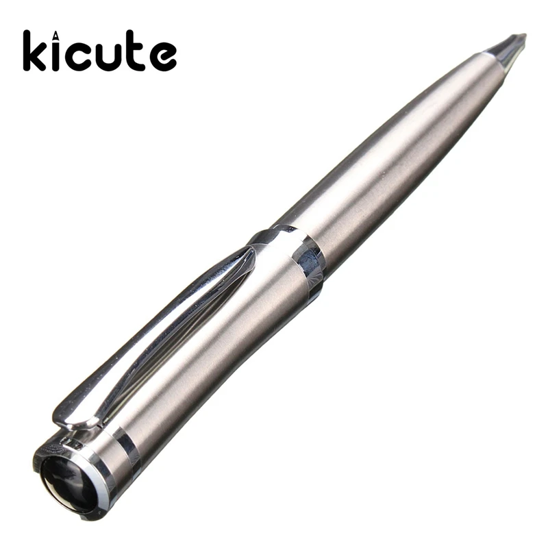 

Kicute Stainless Steel Fountain Pen Nib Medium Metal Silvery Twist Ballpoint Pen Black Ink 0.5mm For Office Business Signature