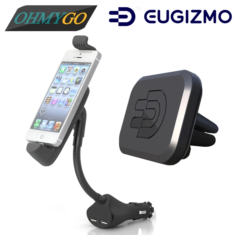 Car Phone Charger Holder Stand for IPhone 5 6 with Dual USB Charger