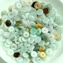50 шт. Китайский Натуральный Цвет нефрит(жадеит) бусины счастливый круг свободные бусины