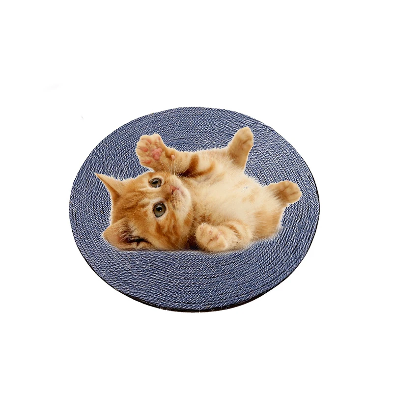 Подушка-Когтеточка для кошек эксклюзивная версия ручная работа круглая сизальная Конопля Когтеточка Полезная Когтеточка для кошек
