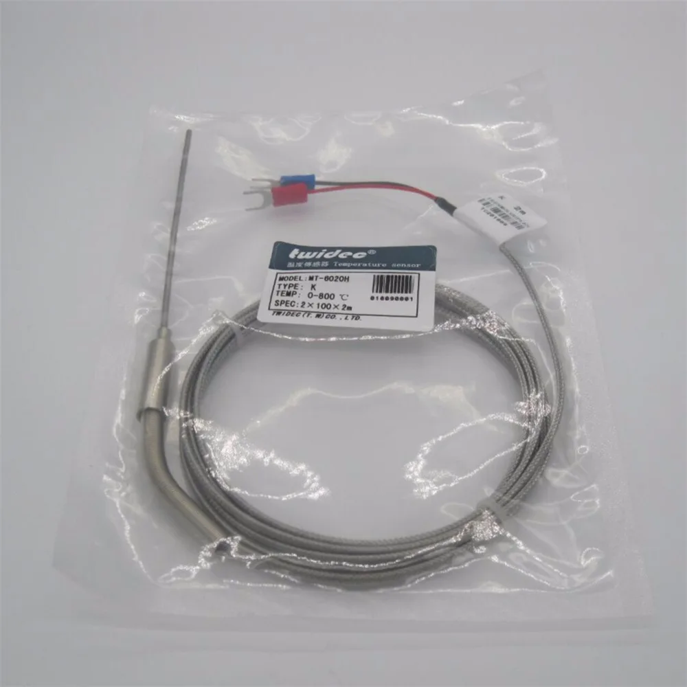 

High-quality Stainless Steel Probe Temperature Controller Sensor K Type Thermocouple Tube with Wire Cable 2x100x2m diameter 2MM