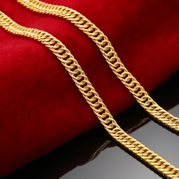 JJF 24K Pure Gold Necklace Real AU 999 Solid Gold Chain Good Gifts Man's Upscale Trendy Classic Fine Jewelry Hot Sell New 2020 3