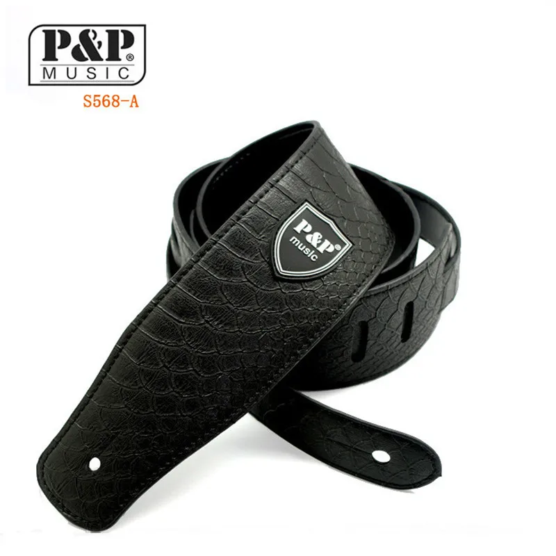 140CM Electric Acoustic Bass Guitar Strap Plectrums Holders Leather Ends Multifunction Black Use