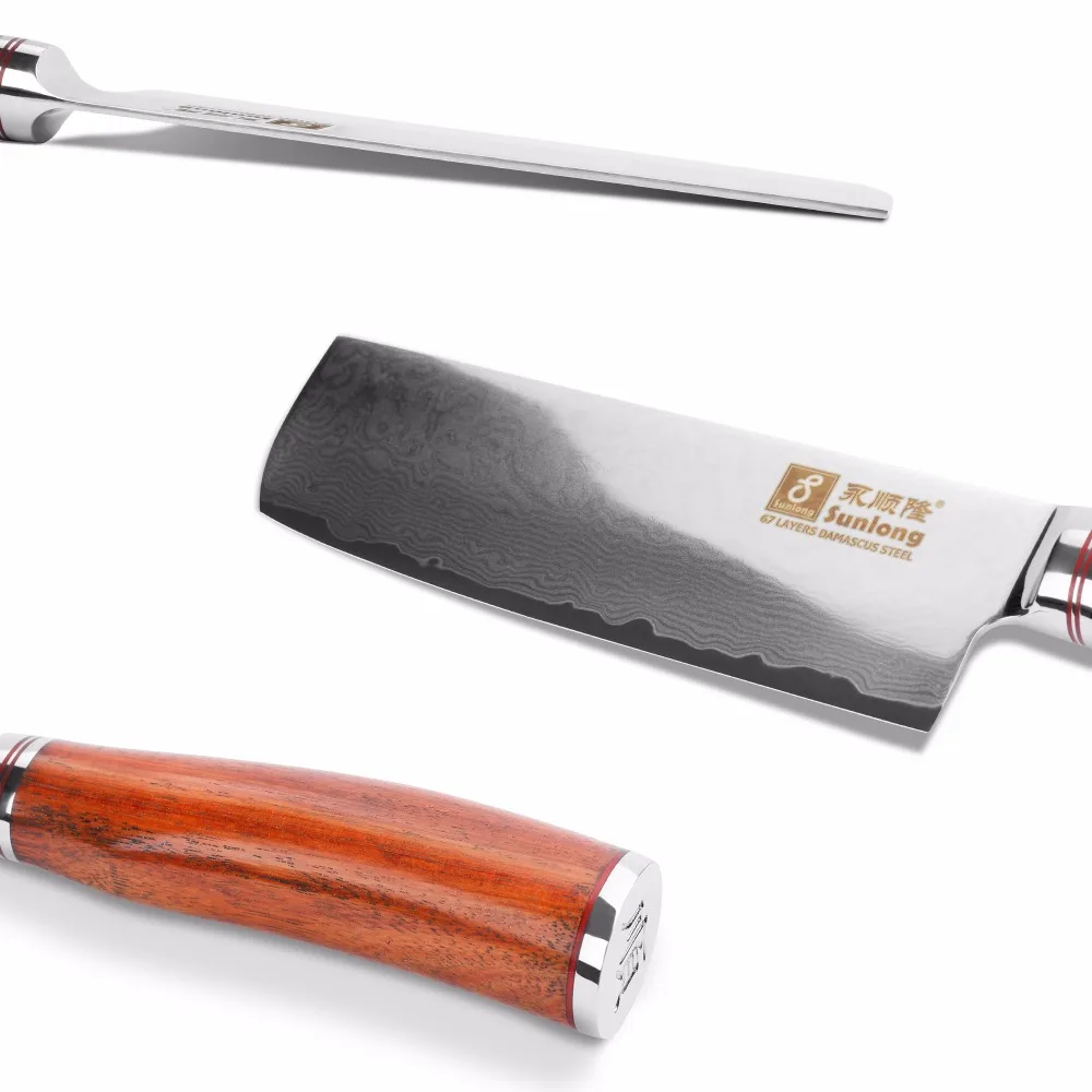 Sunlong Nakiri 6 5 дюймов Usuba японский VG10 забитая Дамасская сталь 67 слой Палисандр