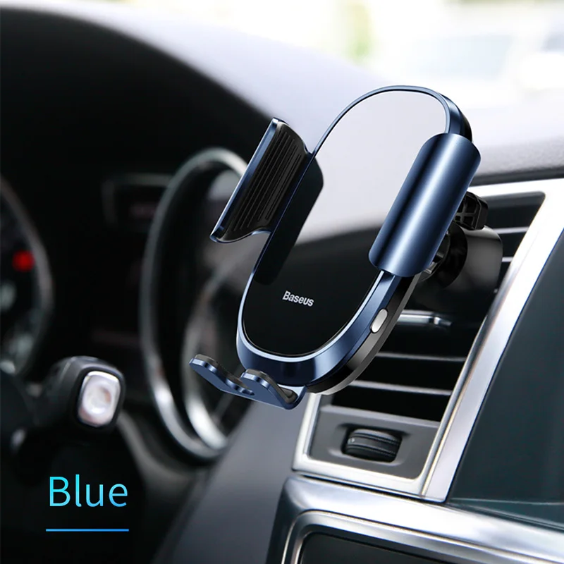 Автомобильный держатель для телефона Baseus с интеллектуальным зондированием для iPhone X XS Max XR samsung Gravity Air Vent, автомобильный держатель, подставка для мобильного телефона - Цвет: Blue