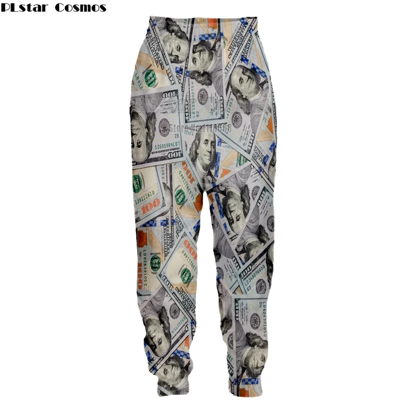 PLstar Cosmos, забавные весенние штаны с 3D рисунком денег, с принтом долларов, для женщин и мужчин, палаццо, джоггеры, повседневные спортивные штаны, Прямая поставка