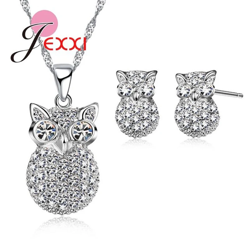 New-925-Sterling-Silver-Full-Cubic-Zirconia-Owl-Pendant-Necklace-Stud-Ear-Earrings-Brincos-Wedding-Jewelry.jpg_640x640