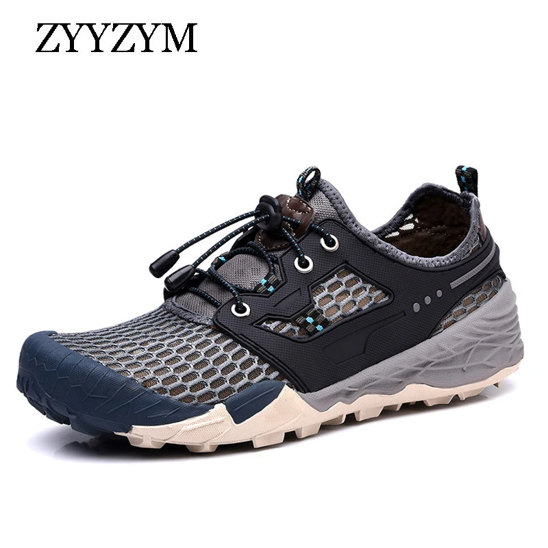 

ZYYZYM Summer Style Male Mesh Shoes For Men Adult Casual Breathable Light High Quality Walking Hiking Shoes Sneakers Footwear