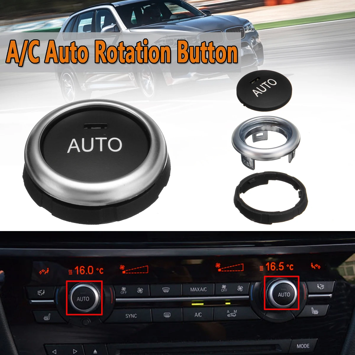 Online A C botón de Control de rotación de aire acondicionado Konb para BMW 5 6 7 Series X5 X6 F10 F01 F15 F16 botón de ajuste automático de temperatura del coche