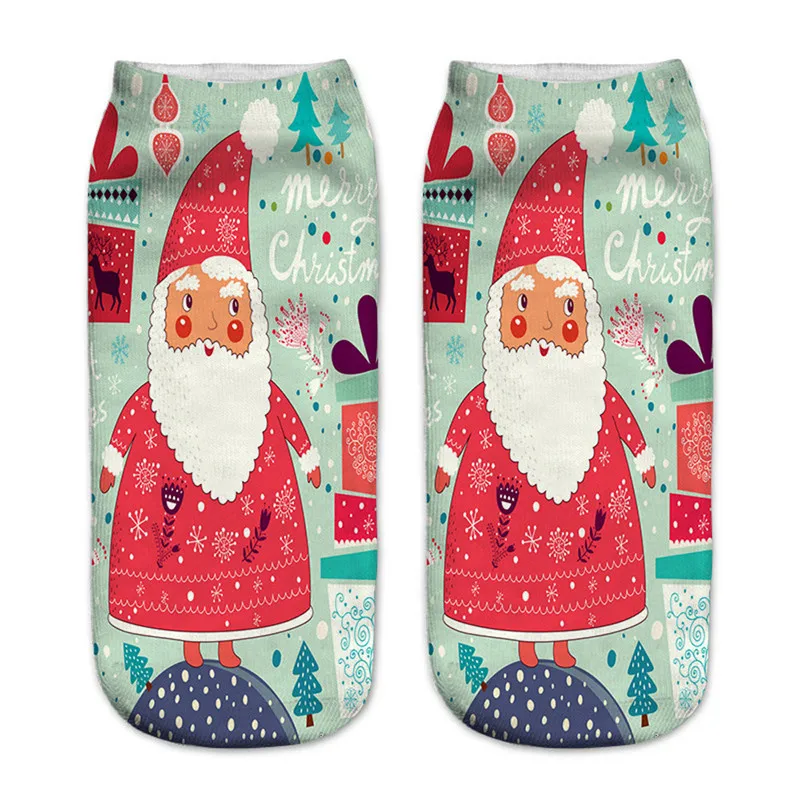 Бренд Chamsgend Merry Christmas, женские носки, новинка, Harajuku, 3D принт, Kawaii, до лодыжки, Calcetines Femme Mujer, носки, милые носки A1 - Цвет: TZZ70816661I