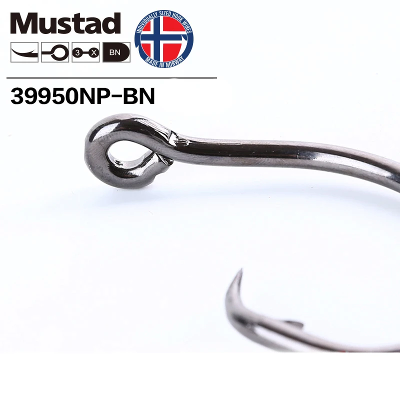 Mustad Norway происхождения рыболовный крючок из высокоуглеродистой стали большой размер Круг рыболовные крючки, 4/0, 6/0, 8/0/10/0,12/0, 39950NP-BN