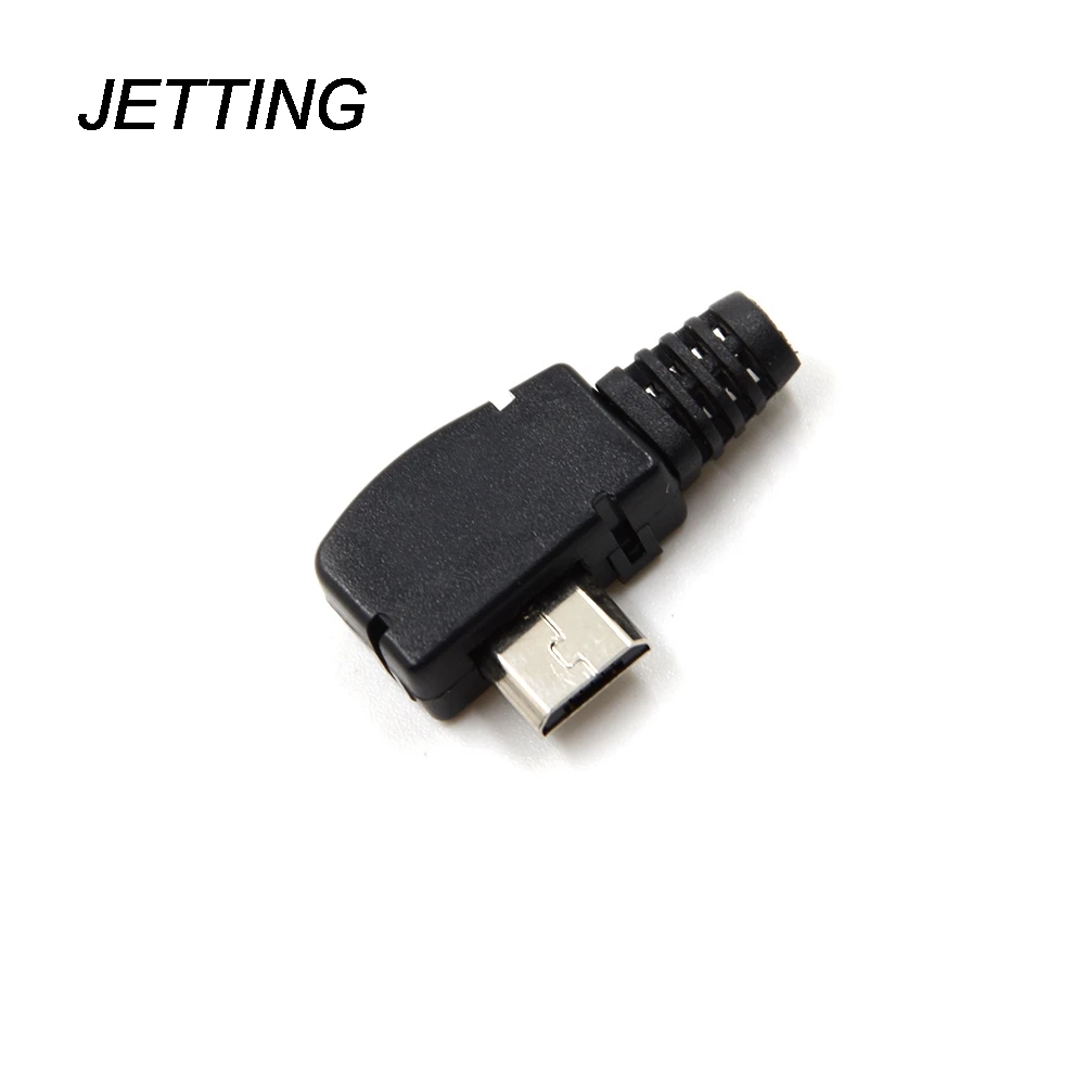 

JETTING Right Angle Micro USB 5 P Port Male Plug Socket Connector With Plastic Cover