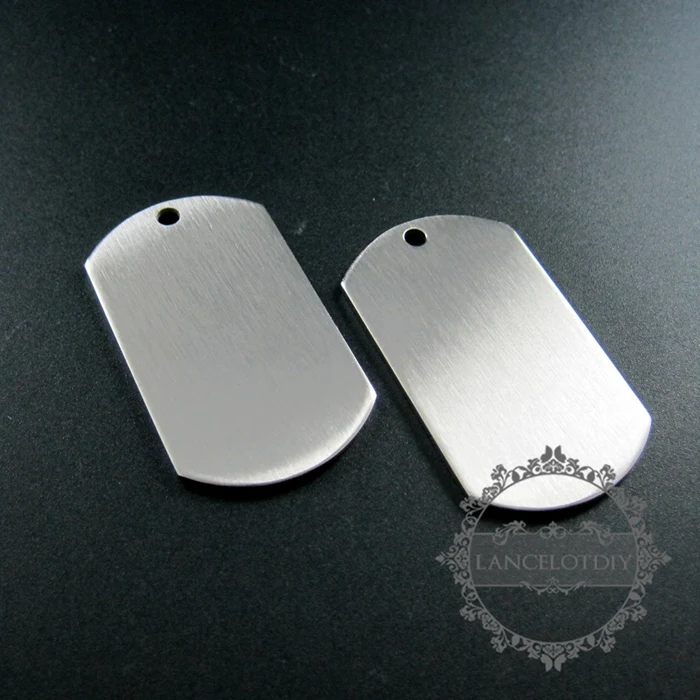 

27x49mm thick matte brush surface stainless steel plain plate engraving laser military tag pendant charm DIY supplies 1820313