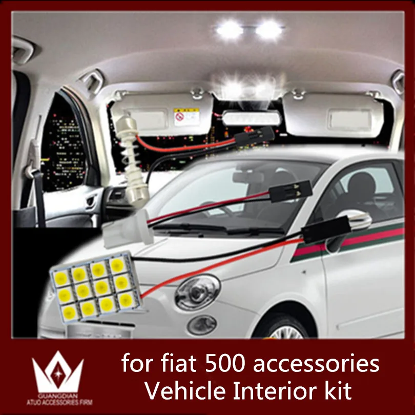 

GuangDian car interior light roof bulb reading lamp auto led bulbs trunk light T10 festoon BA9S 5050 For Fiat 500 accessories