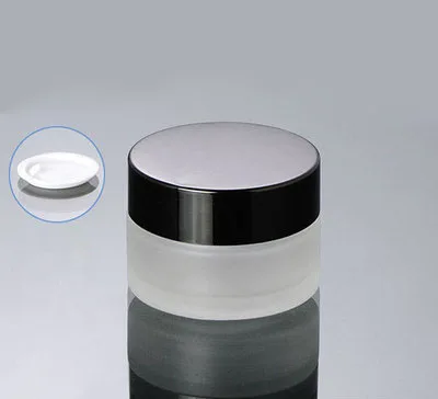 Баночка для крема матовая с черной крышкой 20 г г|glass cosmetic jar|glass cream jarscream jar |