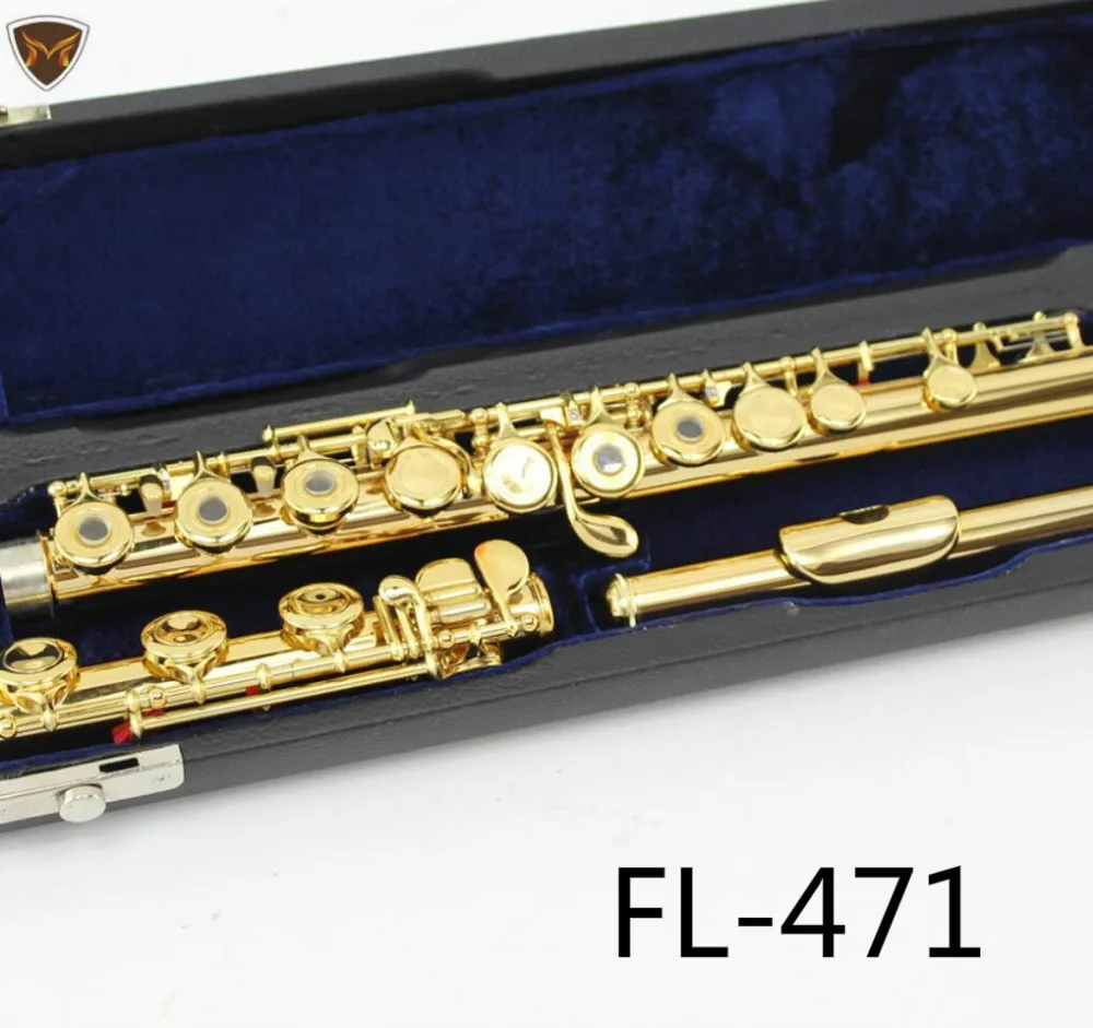 

MARGEWATE FL-471 Standards Student Flutes Whole Gold Lacquer Body Exquisite 17 Holes Open C Key With Case Free Shipping