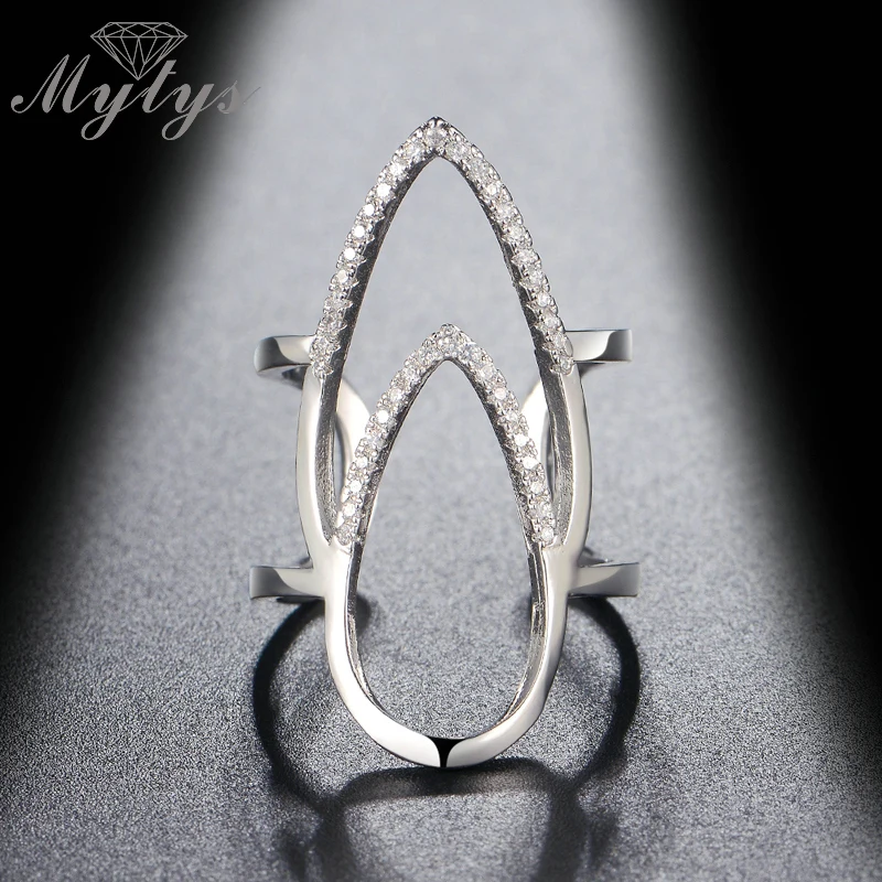 

Mytys Wholesale Fashion Ring Open Cuff Design Silver Color Adjustable Size Rings 2018 New Fashion Jewelry Gift For Women R1152