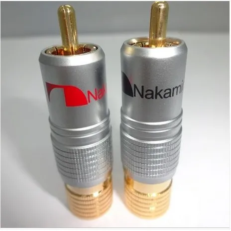 

20Pcs/Lot High quality NAKAMICHI RCA Plug Locking Non solder plug connector Gold Plated