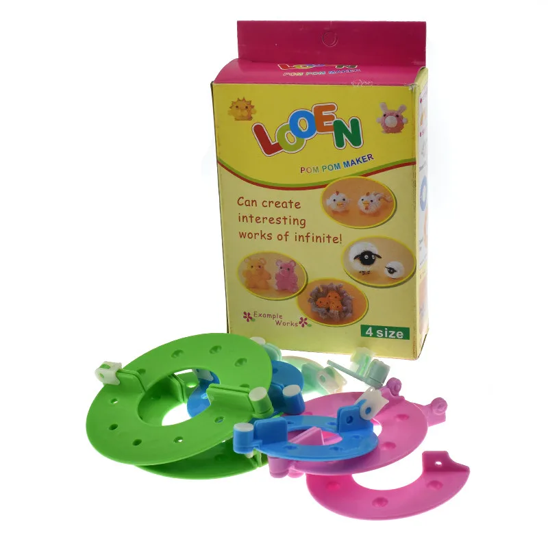 4 Size Long Knitting Knitter Looms Weaving Set 4 Sizes Pom-Pom Makers Set For Fluff Ball DIY Craft for Scarf Shawl Blanket Hat  (1)