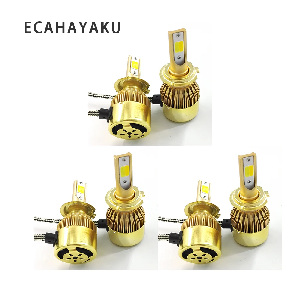 Светодиодная лампа ECAHAYAKU для автомобильных фар H4 H7 3000K 6000K H1 H3 H8 H11 9005 HB3 9006 HB4 880 881 H27