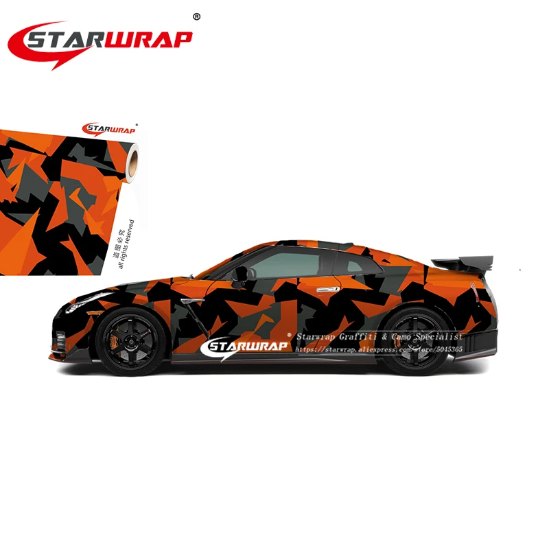 Starwrap камуфляжная виниловая пленка для стайлинга автомобиля Наклейка красный