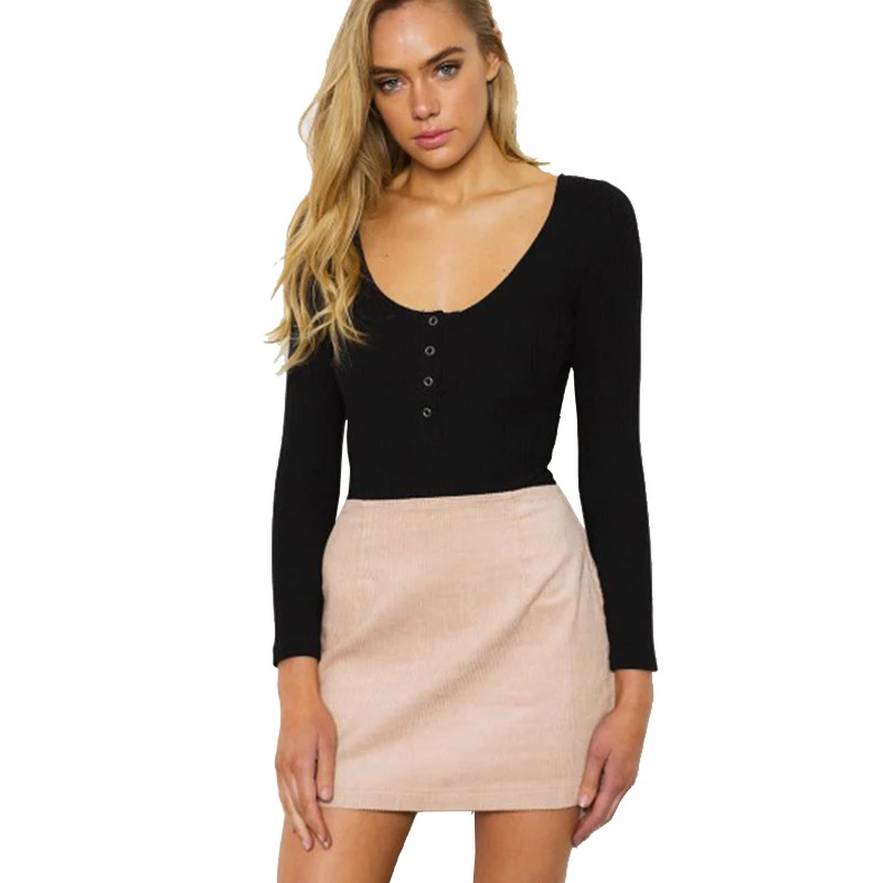 Eifer 2018 أسود مثير محبوك ارتداءها النساء س الرقبة طويلة الأكمام داخلية النساء السروال القصير إمرأة عموما داخلية نادي ارتداء