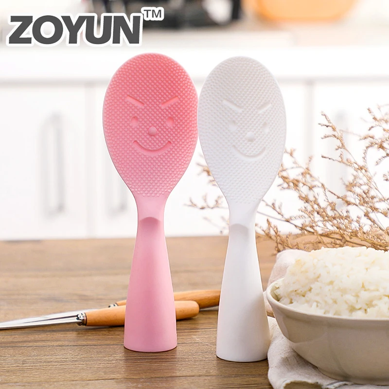 

Standable Non Stick Plastic Rice Spoon Cute Tableware Dinnerware Rice Cooker Special Kitchen Utensils Rice Paddle Tool Spatula