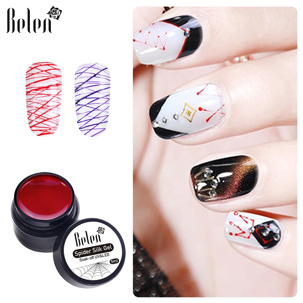 

Belen 5ML Spider Gel Nail Polish Nail Design Point To Line Drawing Painting Decoration Pulling Silk Spider Gel Lacquer Manicure