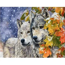 5D Resin Diamond Painting Wolf Diamond Embroidery Square Diamond Mosaic Craft Cross Stitch DIY Needlework  Fashion Wolf